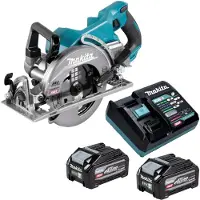 Makita Scie circulaire sans fil RS 001 GU201 40 V max. 185 mm sans balais + 2 batteries 4,0 Ah + chargeur