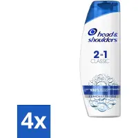 Head & shoulders Shampooing et après-shampooing antipelliculaire 2 en 1 – Classique – 270 ml - Pack économique - 4 pièces