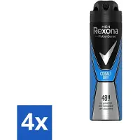 Rexona Men – Déodorant spray – Motion Sense – Cobalt Dry – Antisudorifique et transpirant – 150 ml – Pack économique – 4 pièces