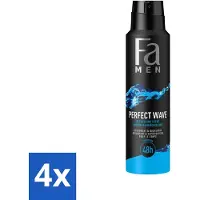 Fa Pflege Fa Men – Perfect Wave – Déodorant en spray – Parfum rafraîchissant – 150 ml - Lot économique - 4 pièces