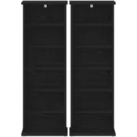 vidaXL Étagère CD, 2 pièces, noire, imitation chêne, 60 x 17 x 92 cm