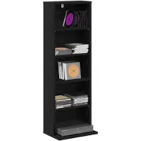 vidaXL Étagère CD en bois imitation chêne noir, 33 x 23,5 x 97,5 cm
