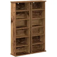 vidaXL Étagère CD, 2 pièces, bois massif, 60 x 17 x 92 cm, panneau de fibres de bois