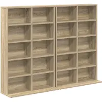 vidaXL Étagère CD, 2 pièces, Sonoma, 65 x 23,5 x 97,5 cm, panneau de particules