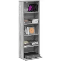 vidaXL Étagère CD Sonoma-Grise, 33 x 23,5 x 97,5 cm, en panneaux de particules