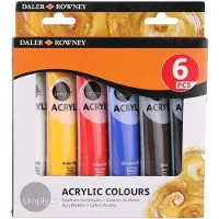 Daler Rowney Simply Ensemble de peintures acryliques 24 x 12 ml