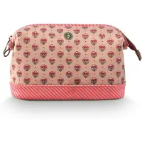 Pip studio - Grande trousse à maquillage Cooper, motif Jaipur Flower, couleur sable-rose, 26 x 12 x 18 cm