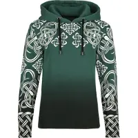 Black premium by emp Sweat-shirt à capuche de - Sweat à Capuche avec Impirmé Celtique - S - XXL - pour Femme - vert - Taille S