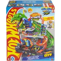 Hot Wheels City JHL98, ensemble de piste et de véhicule de course, à partir de 4 ans, plastique, multicolore