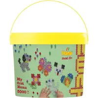 HAMA Beads Maxi Beads Bucket 4 Plates Construction Game Multicolore Enfants