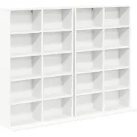 vidaXL Étagère CD, lot de 2, blanche, 65 x 23,5 x 97,5 cm, en panneaux de particules