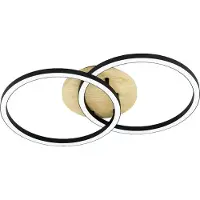 Eglo LOMALTAS-Z Applique/plafonnier Lampe éclairage - L58 x l35 x H8,5cm - noir, marron - 4X8W incl. - IP20