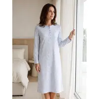 Pastunette Chemise de nuit 'Soft Paisley' bleu clair / blanc