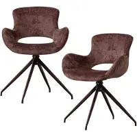 Woood Chaise de salle à manger Eliva Structure Velvet Purple - Lot de 2