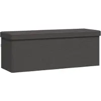 vidaXL Banc De Rangement Pliable Gris Foncé Faux Lin