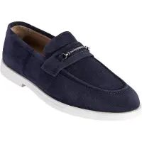 Desa Mocassin 'Herren-Wildlederslipper mit Metalldetails' bleu