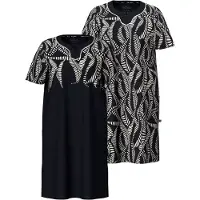 Ulla Popken Chemise de nuit gris clair / noir