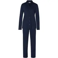 Hanro Pyjama ' Cotton Silk ' bleu foncé