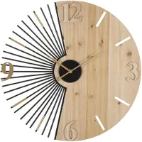 Mauro Ferretti Horloge murale Wordy Ø 60x3,5 cm naturel noir