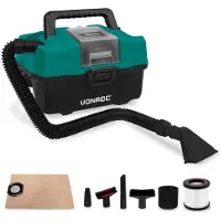 Vonroc Aspirateur multi-usage portatif 20V | accessoires incl. – sans batterie ni chargeur rapide