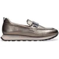 Hispanitas pour femme. HI243621 Mocassins en cuir de plomb Bolment (35), Argenté, 3 à 5 cm, Aucun, Casuel