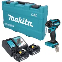 Makita Perceuse-visseuse sans fil DDF 083 RGK 18 V 40 Nm 1/4" sans balais + 2 batteries 6,0 Ah + chargeur + mallette