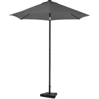 Vonroc Parasol Torbole - Ø200cm - Parasol haut de gamme - Gris | Pied en béton 20 kg inclus.