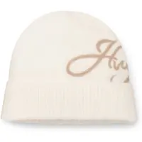 HUGO Bonnet en maille de laine mélangée avec logo manuscrit brodé