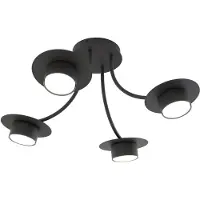 Emibig Suspension ENSO noire 4xGX53x10W en métal, dimensions : 25x58x58 cm, IP20,