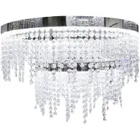 Eglo Cristal LED Lampe à suspendre Antelao 5800lm Chrome, Transparent
