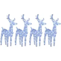 vidaXL Arbre de Noël animaux 4 pcs 160 LED acrylique blanc froid