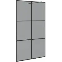 vidaXL Paroi de douche Walk-in Noir 115 x 195 cm Verre trempé