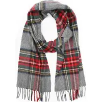 Suitable Echarpe à Carreaux Merinos Multicolore Multicoloré Gris Rouge