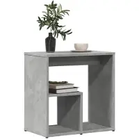 vidaXL Tables d'appoint 2 pcs gris béton 50x30x50 cm bois d'ingénierie