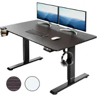 Casaria Bureau Assis Debout En L 160 Cm, Bureau Reglable En Hauteur Électrique Beige, Bureau Electrique D’angle Moderne Pour Appartement, Chambre Ou Studio