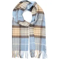 Suitable Echarpe à Carreaux Merinos Beige Bleu