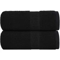 vidaXL Serviettes de toilette 2 pièces FROGN Noir 30 x 30 cm 100 % coton