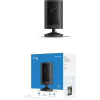 Ring Caméra de surveillance extérieure 2K, modèle avec prise secteur (dernière génération), installation facile, vidéo grand angle en 2K, zoom amélioré jusqu'à 6 fois et vision nocturne, couleur noire