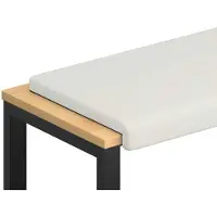 vidaXL Coussin de banquette en similicuir, blanc, profondeur 35 cm