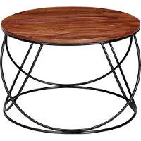 Wohnling Table basse en sheesham bois massif / métal 60 x 40 x 60 cm |