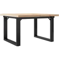vidaXL Table basse piètement en O 70x70x40,5cm pin massif & acier