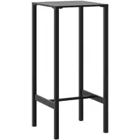 vidaXL Table de bar noire 50x50x110 cm Acier revêtu par poudre