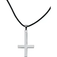 EtNox hard and heavy Collier Gothic de - Steel Cross - pour Femme - couleur argent - Taille Standard