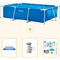 Intex Piscine rectangulaire hors sol - 300x200x75 cm - Composée de 4 parties - Modèle S21256
