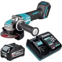 Makita Meuleuse d'angle sans fil GA 047 GU101 40 V max. 125 mm X-LOCK Brushless + 1 batterie 4,0 Ah + chargeur