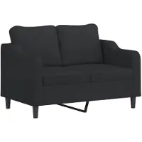 vidaXL ensemble de canapés 3 pièces avec coussins Noir Tissu