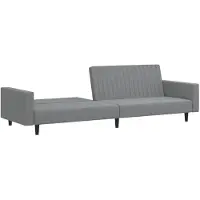 vidaXL Canapé-lit à 2 places gris clair velours