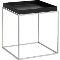 HAY Tray Coffee Table Basse Black | 40 x 40 cm | Silicone Coated
