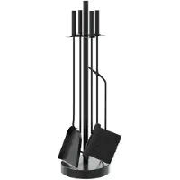 vidaXL set de 5 outils pour cheminée 18x66 cm acier