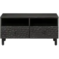 vidaXL Table basse noire 80x54x40 cm en bois massif de manguier